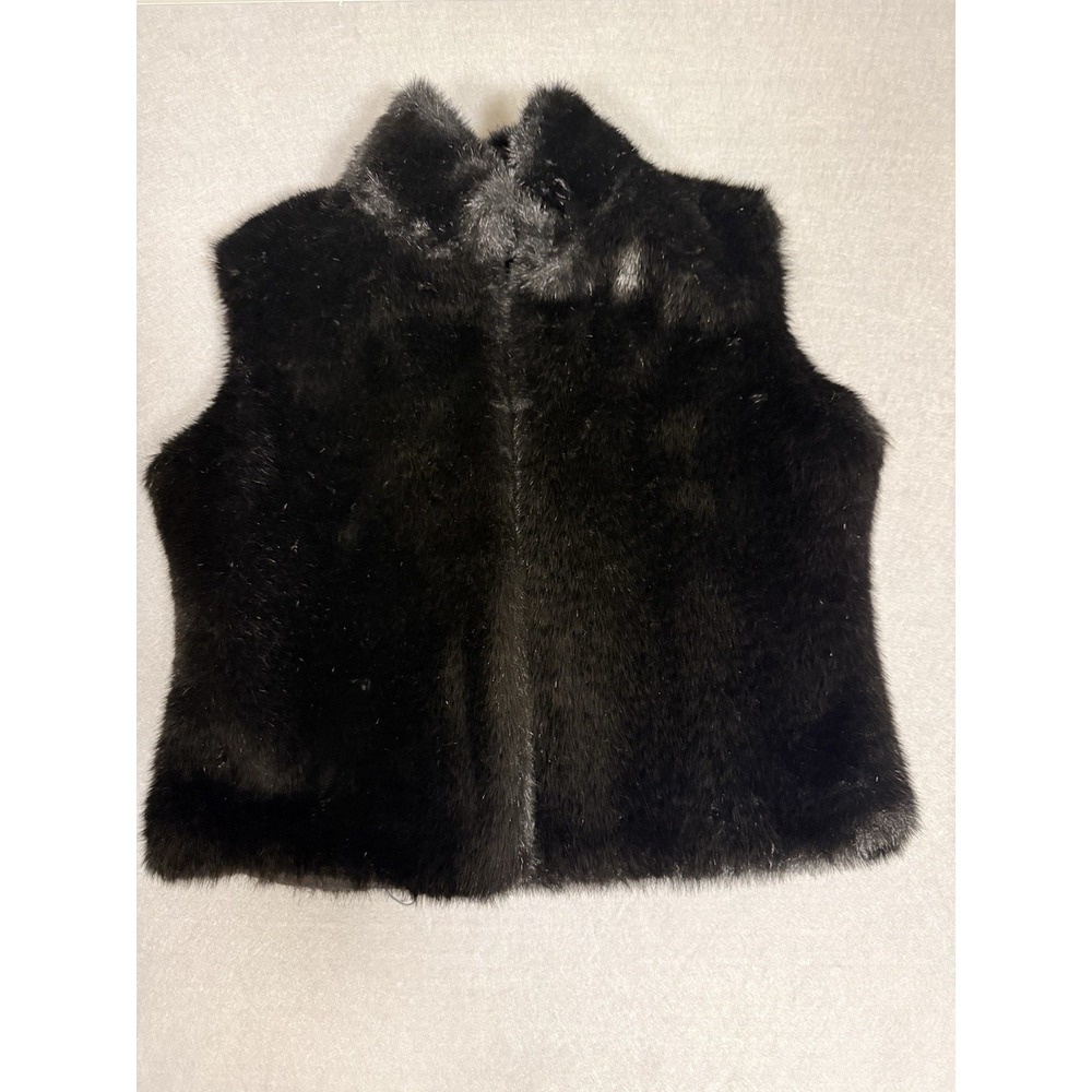 Cejon Faux Fur Sleeveless Black Vest Women Size M Made in U.S.A - Picture 2 of 6